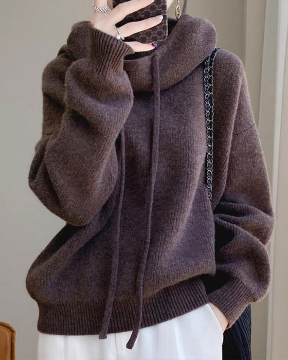 Pullover Cowl Kragen Langarm