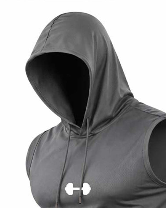 Tank Top Hoodie Sweatshirt Ärmellos Kordelzug