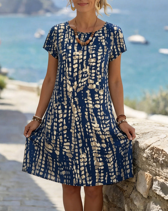 Kleid Geometrisch Print Gerade