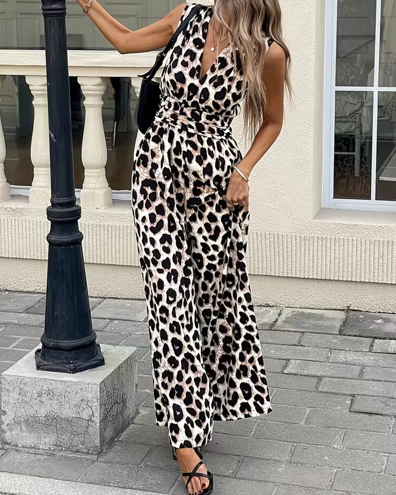 Overall Leopard Druck Ärmellos