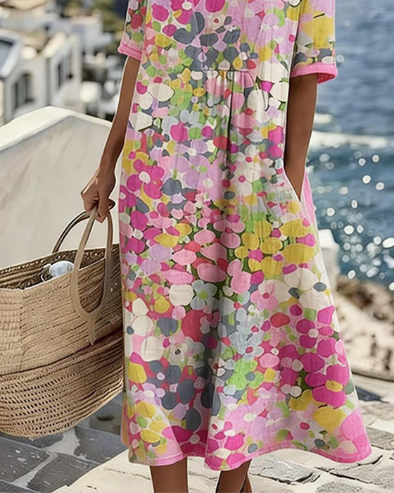 Kleid Blumenbedruckt Locker