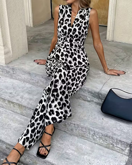 Overall Leopard Druck Ärmellos