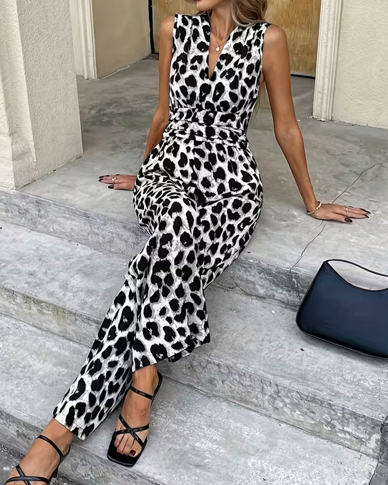Overall Leopard Druck Ärmellos
