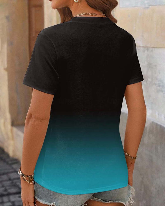 Bluse mit Farbverlaufsdruck und lässigem Stil