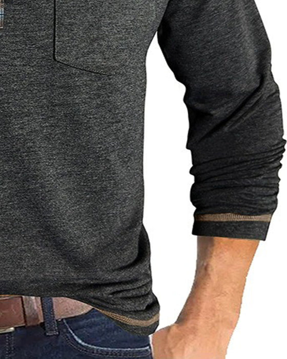 Bluse Herren Knopf Revers Polo