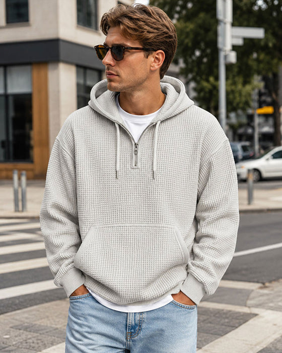 Hoodie Herren Einfarbig Reißverschluss Pullover