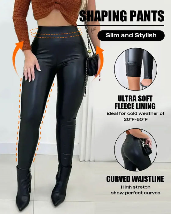 Hose Hohe Taille Einfarbig Lang