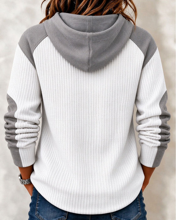 Hoodie Schnürung Farbblock Design