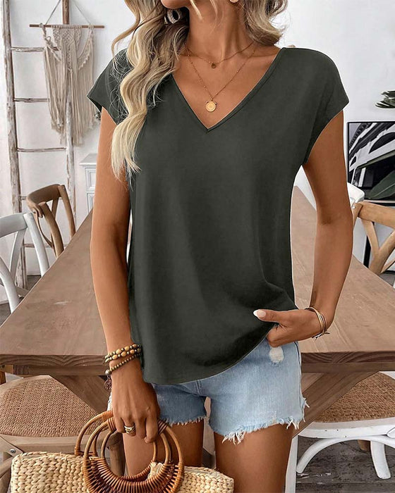 T-Shirt V-Ausschnitt Rücken Schleife