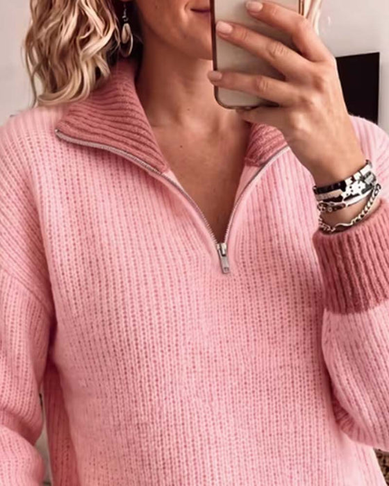 Pullover Langarm Reißverschluss
