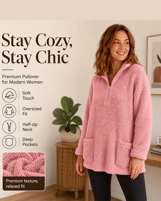 Sweatshirt Einfarbig Stehkragen