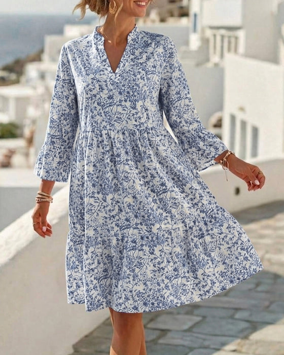 Kleid Blumig V-Ausschnitt Kuchen