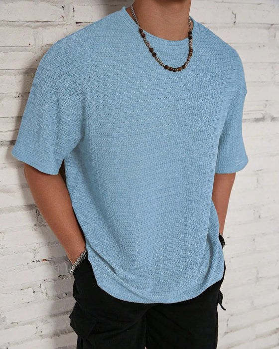 T-Shirt Herren Uni Farbe Atmungsaktiv Kurzarm