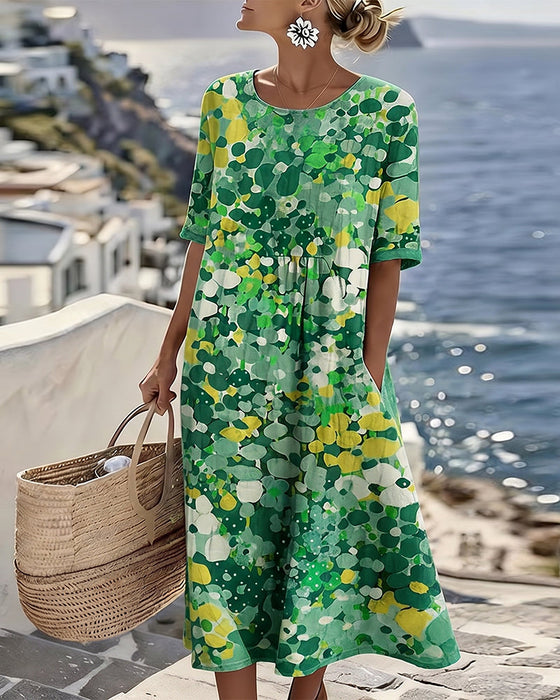 Kleid Blumenbedruckt Locker