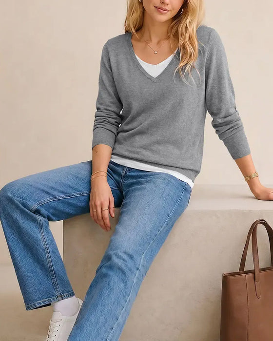 Pullover Lässig Faux Zweiteilig