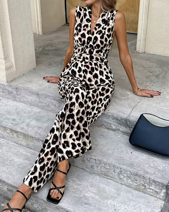 Overall Leopard Druck Ärmellos