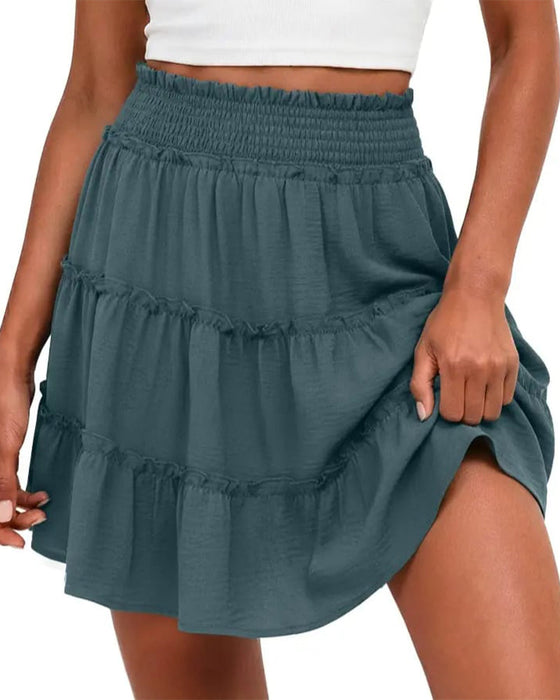 Unterteil Elastische Taille Mit Integrierten Shorts