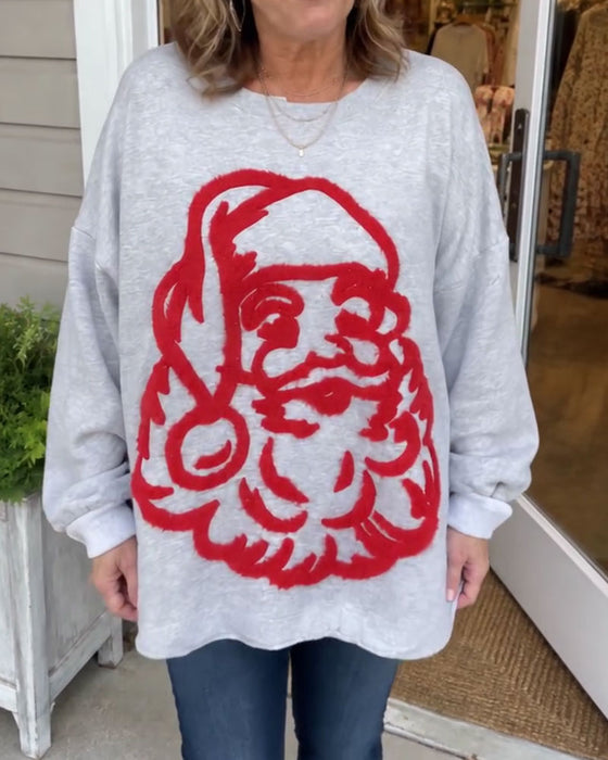Sweatshirt Stilvoll Weihnachtsmann Locker