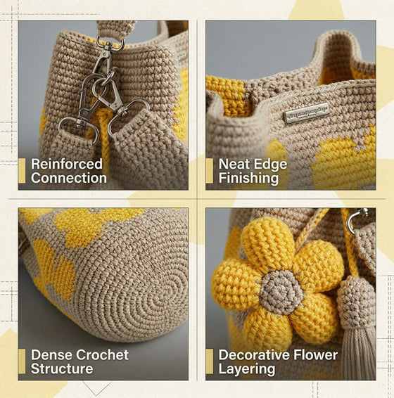 Tasche Gehäkelte Blume Tote
