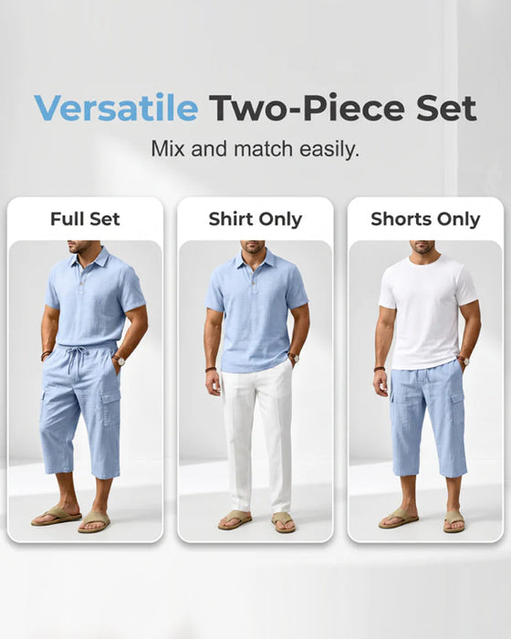 Set Polo Oberteil Capri Hose