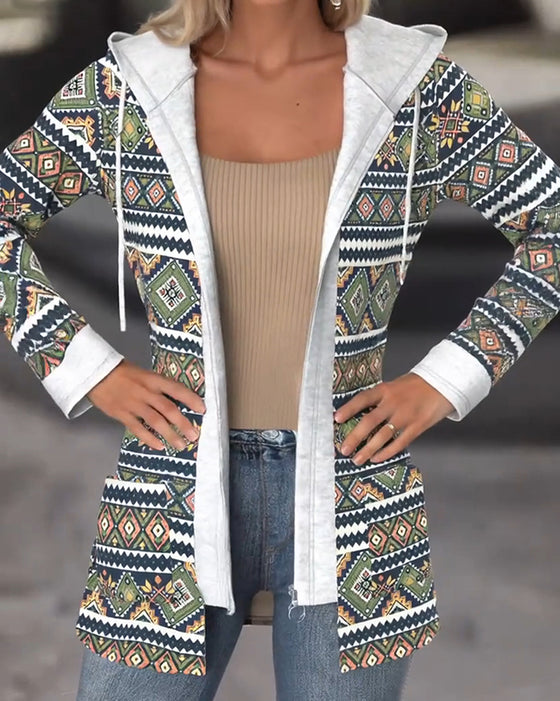 Kapuze Mantel Casual Reißverschluss