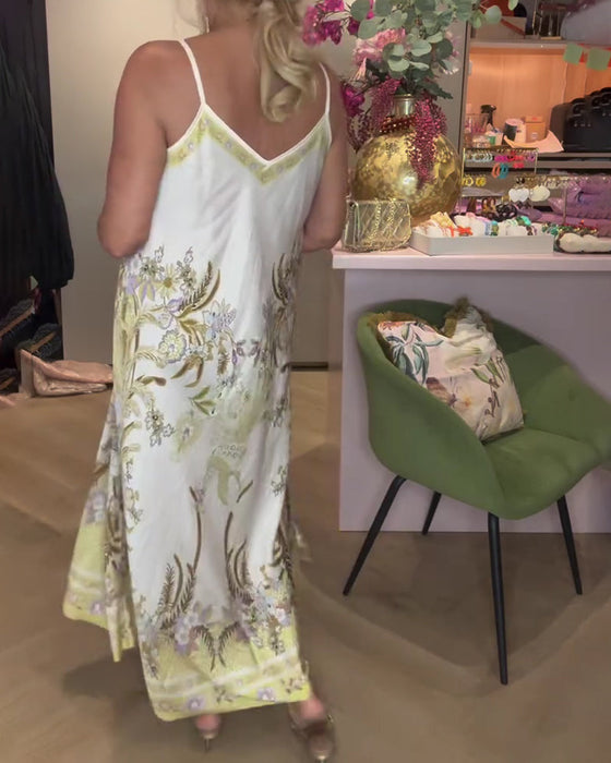 Kleid Camisole V-Ausschnitt Platzierung Print