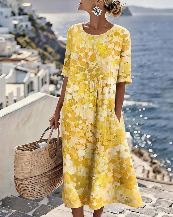 Kleid Blumenbedruckt Locker