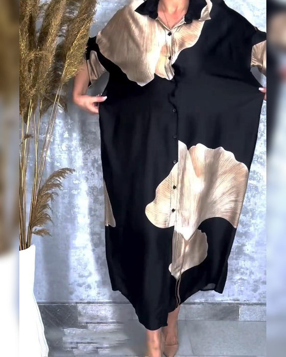 Kleid Temperament Knöpfen Modisches Hemd