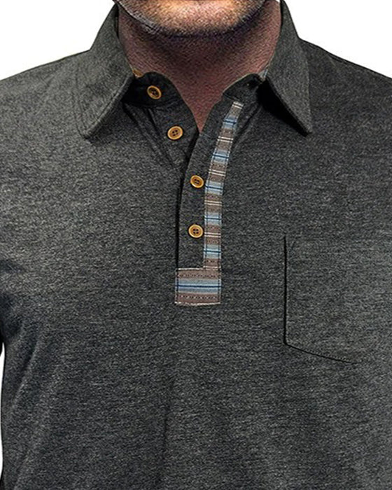 Bluse Herren Knopf Revers Polo