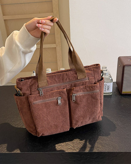 Einfarbige Cordtasche