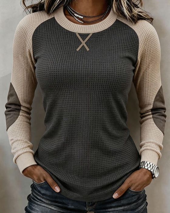 Top Rundhals Raglan Farbblock