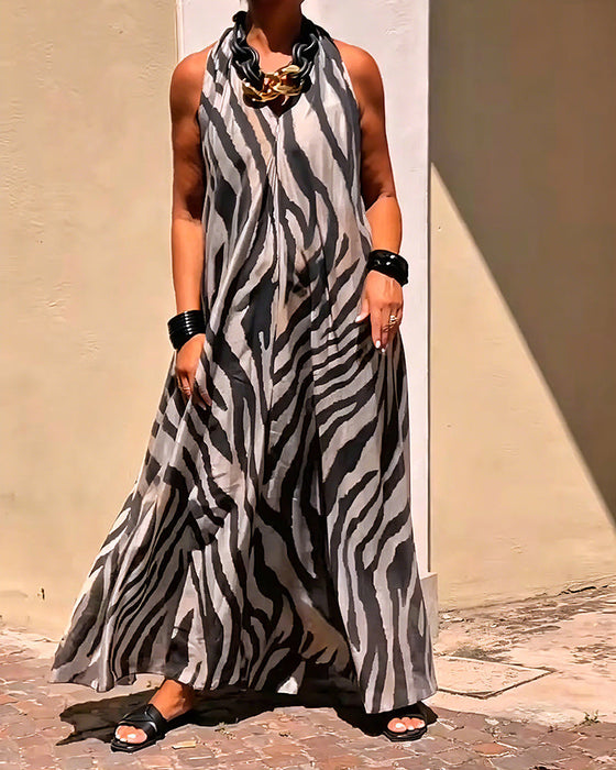 Maxikleid Halterausschnitt Printmuster