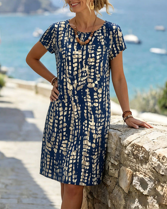 Kleid Geometrisch Print Gerade