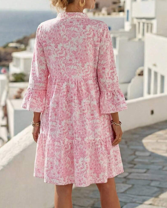 Kleid Blumig V-Ausschnitt Kuchen