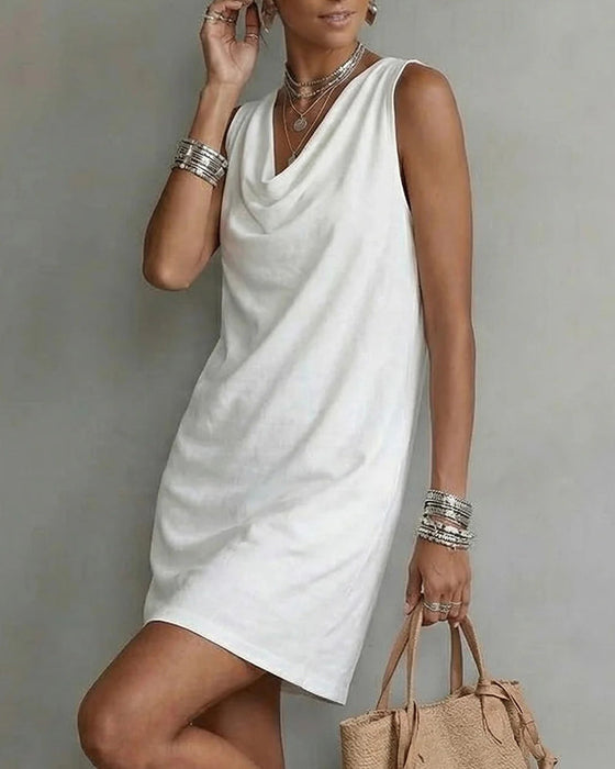 Kleid Ärmellos Rollkragen