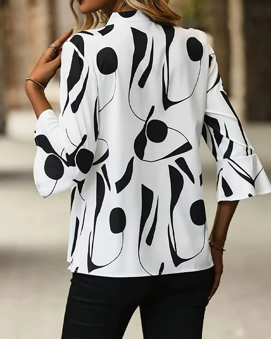 Bluse V-Ausschnitt Schlanke Mode