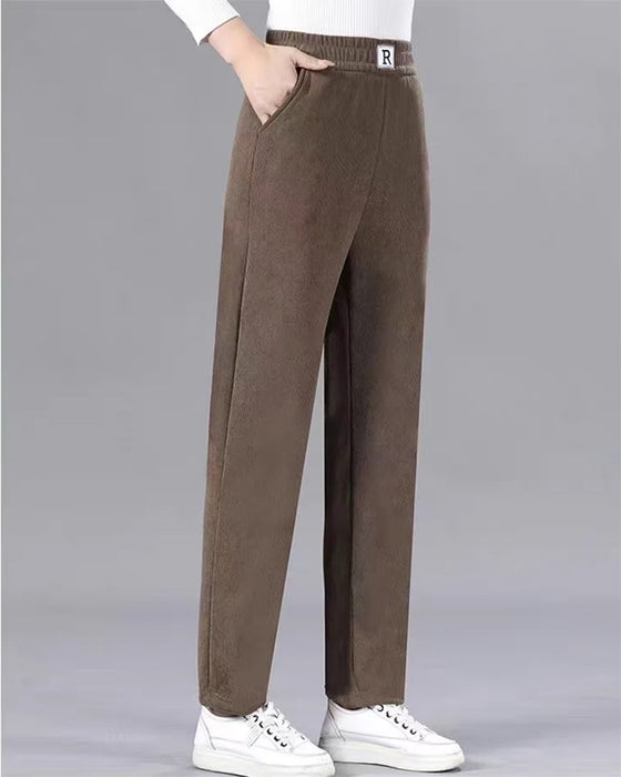 Hose Hohe Taille Fleece-gefüttert Verdickt Jogger