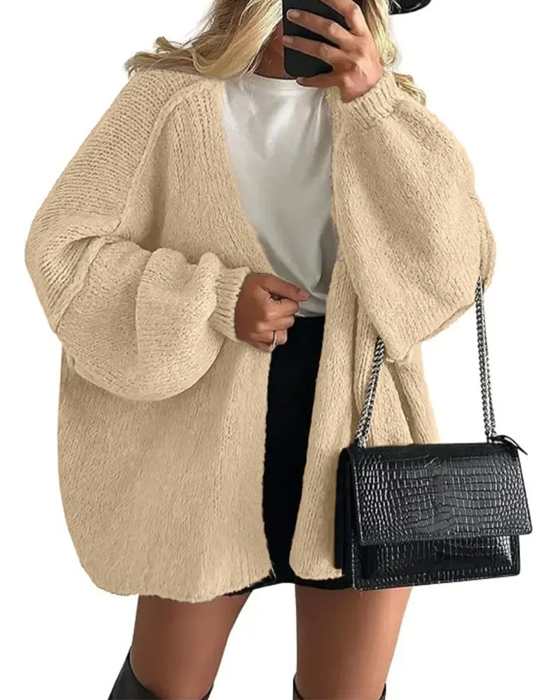 Mantel Einfarbig Locker Pullover