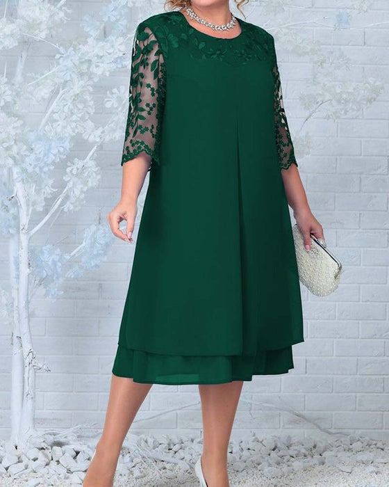 Kleid lässig locker bestickter Chiffon