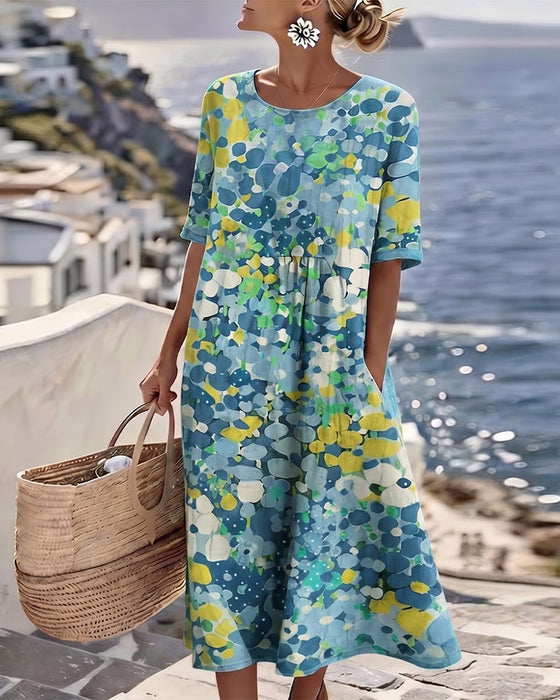 Kleid Blumenbedruckt Locker