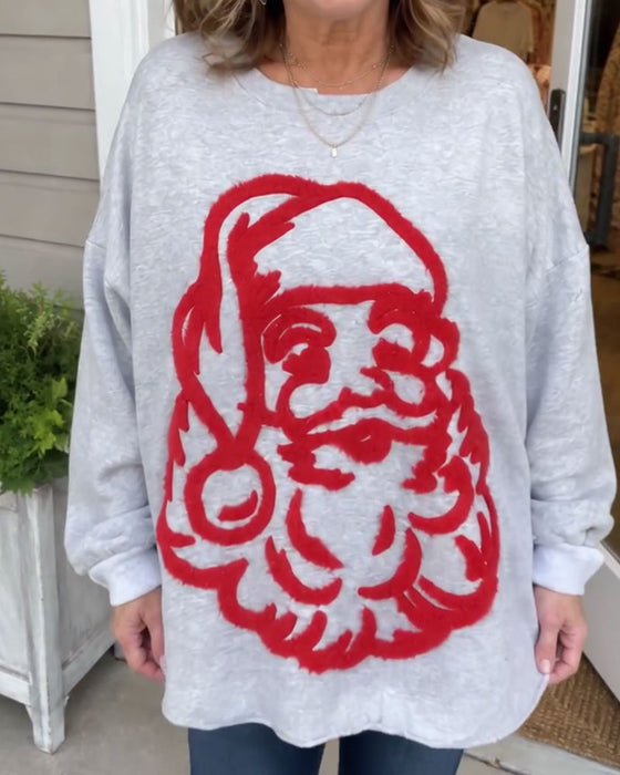 Sweatshirt Stilvoll Weihnachtsmann Locker