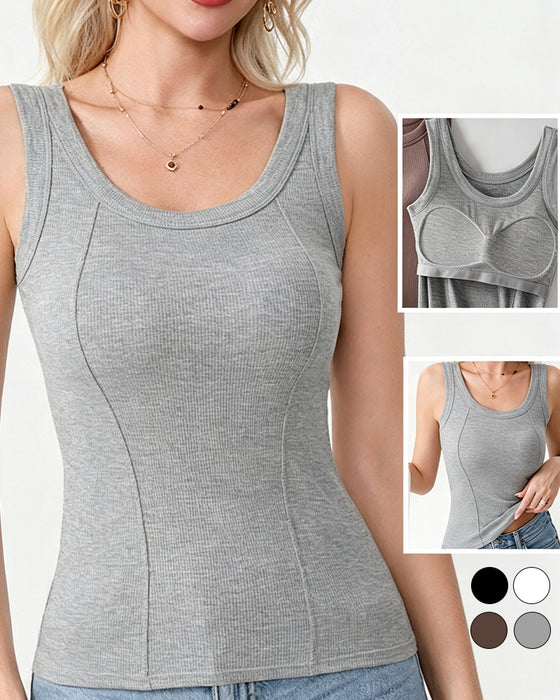 Cami‑Top Einfarbig Mit Eingebautem Bh
