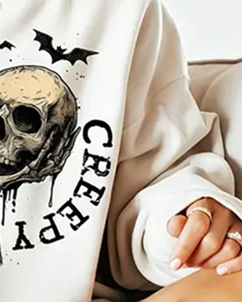 Sweatshirt Runder Ausschnitt Langarm Halloween