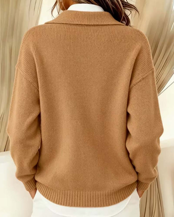 Pullover Langarm Einfarbig