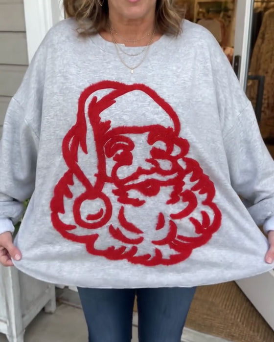 Sweatshirt Stilvoll Weihnachtsmann Locker