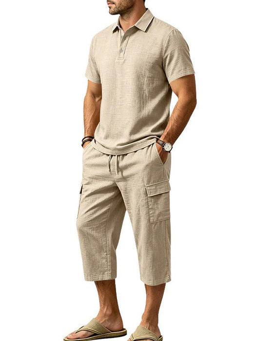 Set Polo Oberteil Capri Hose