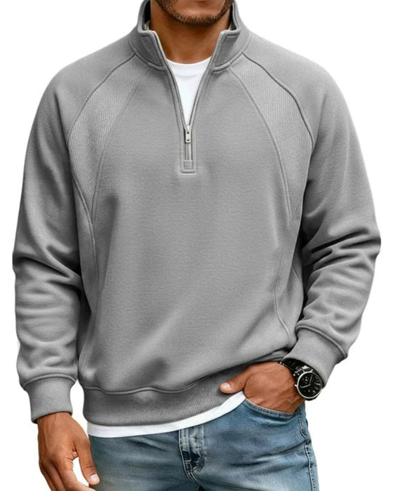 Sweatshirt Halb Zip Stehkragen