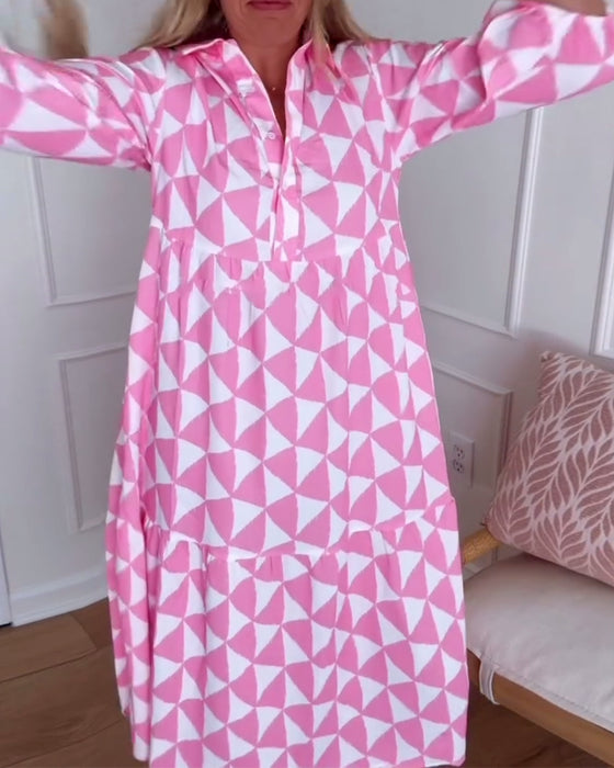 Kleid Temperament Bedruckt Gerade