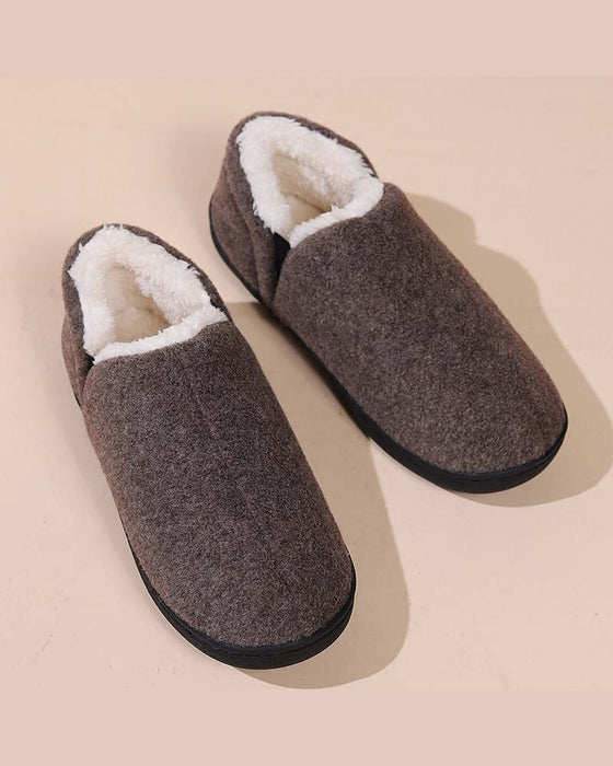 Plüschige, einfarbige All-Inclusive-Flachschuhe