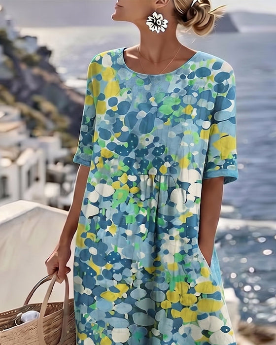 Kleid Blumenbedruckt Locker